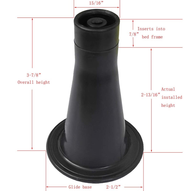 CAFORO Bed Frame Feet That Replace Your Wheels. Replacement Feet Allow Your Bed to Be Stationary Without Damaging Your Floor (Set of 4) - Image 2